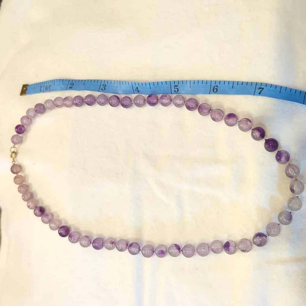 Purple/Lavender ball‎ necklace